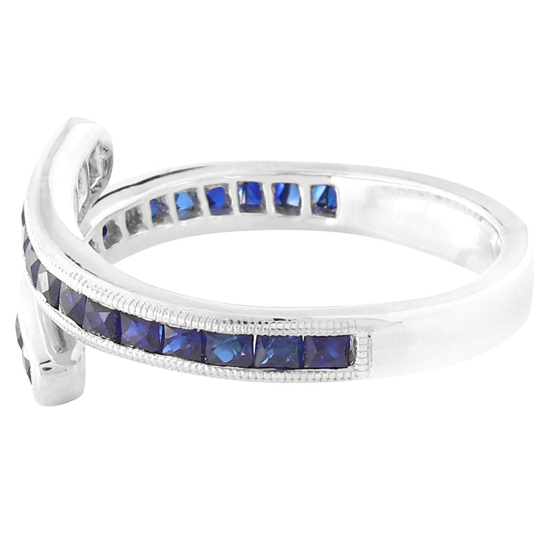 Channel Set Blue Sapphire Wrap Around Band