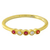 Bezel Set Ruby and Diamond Fashion Band with Milgrain