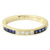 Channel Set French Cut Sapphire and Diamond Band Halfway Around
