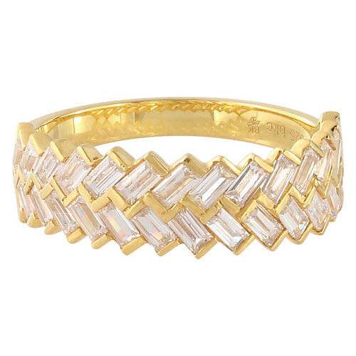 Staggered Baguette Cut Diamond Band Halfway Around