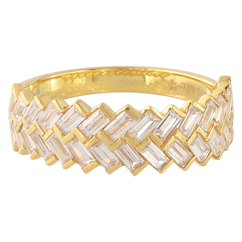 Staggered Baguette Cut Diamond Band Halfway Around