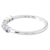 Bezel Set Sapphire and Diamond Fashion Band with Milgrain