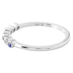 Bezel Set Sapphire and Diamond Fashion Band with Milgrain