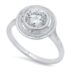 6.5mm Round Diamond Halo Engagement Semi-Mount