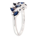 Marquise Cut Sapphire and Diamond Floral Band