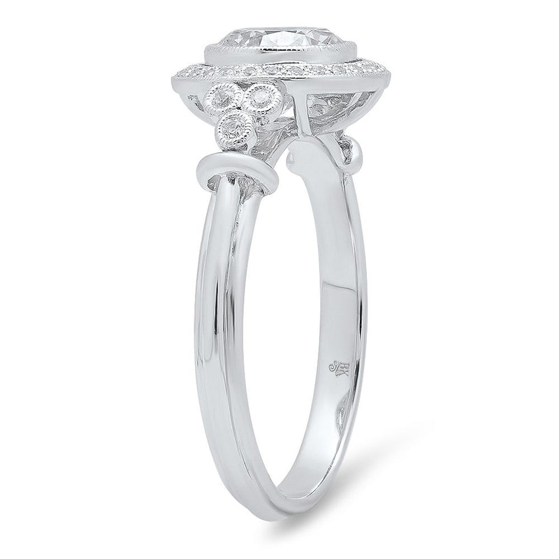 Diamond Halo Engagement Semi-Mount