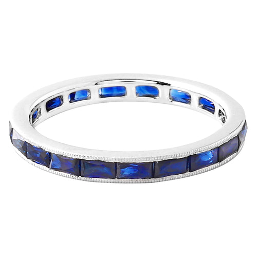 Channel Set Blue Sapphire Eternity Band