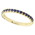 Round Cut Blue Sapphire Band Halfway Around