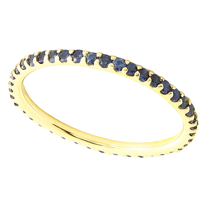 Round Cut Blue Sapphire Eternity Band