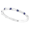 Bar Set Diamond and Sapphire Band Halfway Around