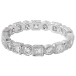 Bezel Set Round and Princess Cut Diamond Eternity Band