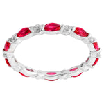 Marquise Cut Ruby and Diamond Eternity Band